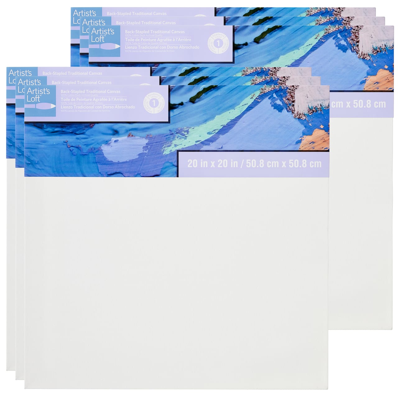 6 Pack: Level 1 Back Stapled Traditional Canvas by Artist's Loft®